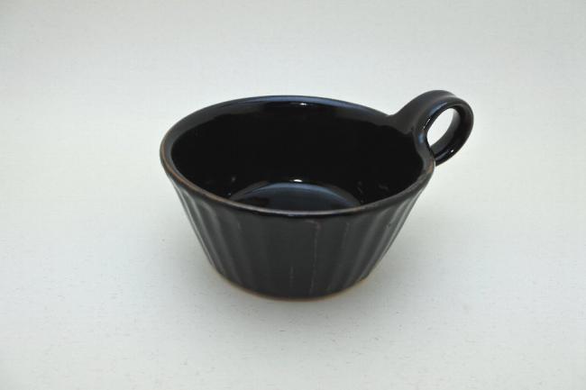 わかさま陶芸　スープカップ(黒)
