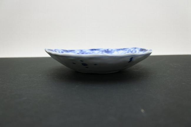 松尾貞一郎　芙蓉手花鳥4.5寸丸皿